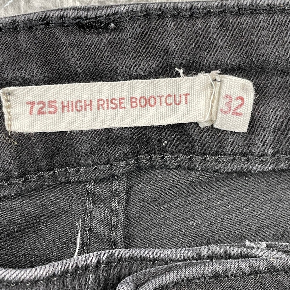 Levi's Jeans Womens 32 Black 725 High Rise Bootcut Stretch Denim 5-Pocket - Picture 3 of 10
